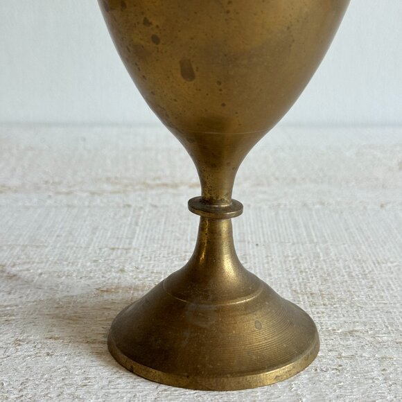 Vintage Brass Vase with Simple Detailing - Made in India - Picture 5 of 10